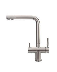 3-Wege-Armatur LONDON Edelstahl massiv, L-Form