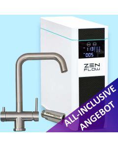 Inkl. Gratis 3-Wege-Hahn Ottawa Silver- Komfort-Osmoseanlage Zen Flow , tanklos. filtert Schadstoffe zu 99,9 % aus dem Trinkwasser