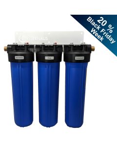 dreistufiger Eisenfilter Triple Big Blue filtert gelöstes Eisen im Wasser