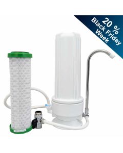 Aktivkohlefilter Auftisch mit Anschluss an den Wasserhahn - inkl. 1x NFP Premium von Carbonit