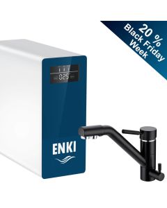 ENKI Direct FLow Umkehrosmoseanlage mit Edelstahlwasserhahn und LED-Anzeige, Untertischeinbau