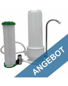 Aktivkohlefilter Auftisch mit Anschluss an den Wasserhahn - inkl. 1x NFP Premium von Carbonit