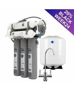 Platinumwasser Osmoseanlage NEO 7 mit Tank und Wasserhahn, Energetisierung und Mineralisierung