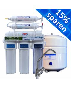 klassische 6-stufige Osmoseanlage QuaRO mit Mineralisierung, Tank, 2-Wege-Osmosehahn