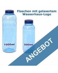 Robuste Wasserflaschen aus Tritan ohne Weichmacher, ohne BPA, Doppelpack groß /klein