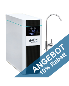 Komfort-Osmoseanlage Zen Flow , tanklos mit Design-Wasserhahn. filtert Schadstoffe zu 99,9 % aus dem Trinkwasser