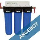 dreistufiger Eisenfilter Triple Big Blue filtert gelöstes Eisen im Wasser
