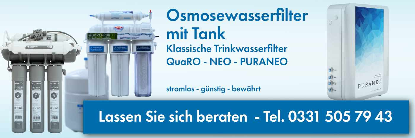 Klassische Osmosewasserfilter mit Tank
