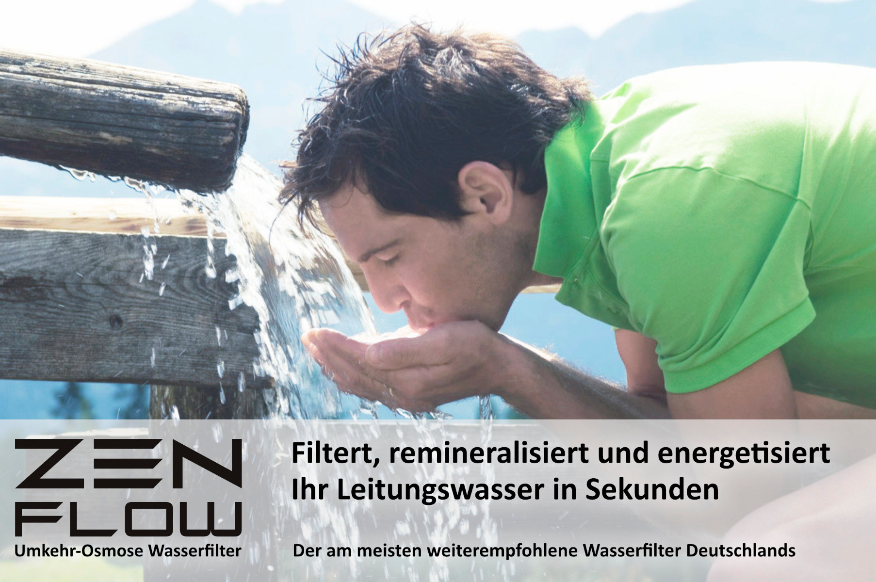 Filtert, remineralisiert und energetisiert Ihr Leitungswasser in Sekunden Zen Flow: Der am meisten weiterempfohlene Wasserfilter Deutschlands