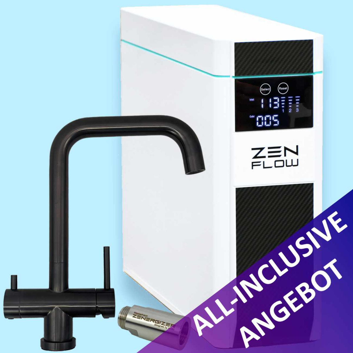 Edelstahl 3-Wege-Armatur Ottawa Black