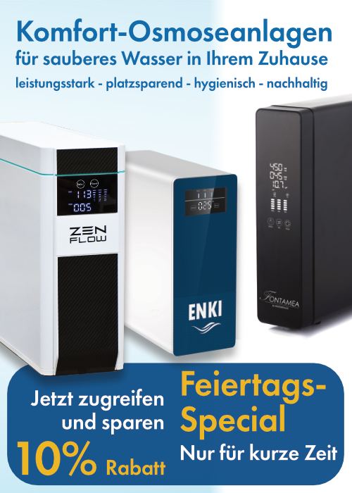 Sonderangebot direct flow Osmoseanlagen mit Osmosehahn und Wasservitalisierung